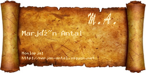 Marján Antal névjegykártya